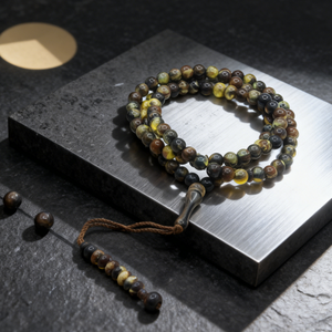 La fábrica suministra al por mayor cuentas de resina degradada étnicas YASEEN de 8 mm, 99 piezas, colgantes islámicos de luna y estrella para Tasbih, Eid Mubarak - Product Image 1