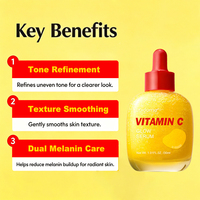 Sérum Visage Éclaircissant et Illuminateur à la Vitamine C, Atténue les Taches Brunes, pour une Peau Radieuse et Lumineuse
