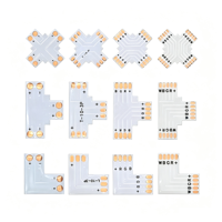 Konektor Strip LED PCB Tipe L T X 8mm 10mm Adaptor Papan PCB Tanpa Solder untuk Koneksi Strip Lampu LED Satu Warna RGB RGBW