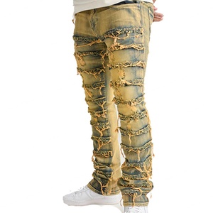 กางเกงยีนส์ผู้ชายดีไซน์ใหม่ หลายแบบ พรีเมียม ยืดได้ ทรงสแตก ซักแบบ Dirt Wash - Product Image 3