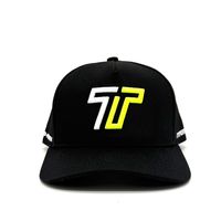 Casquette de baseball structurée noire à deux tons, personnalisable avec broderie monogramme, vente en gros