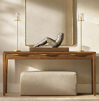 Table console de couloir en bois de haute qualité pour salon contemporaine et luxueuse avec tiroirs