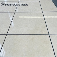 Carreaux de marbre beige Ultraman neufs, directement de l'usine Perfectstone, avec finition polie haute brillance pour les murs et sols de villas et d'hôtels de luxe