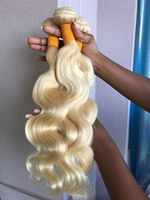 Vente en gros de mèches de cheveux vierges brésiliens de qualité 12A, couleur blonde 613, fabriquées par Lanxun Factory