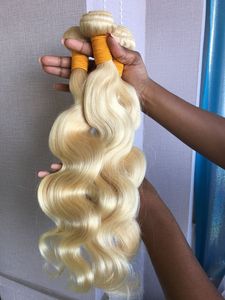 Fasci di Capelli Vergini Brasiliani Biondi Colore 613 di Qualità 12A all'Ingrosso dalla Fabbrica Lanxun - Product Image 3