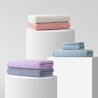 Ensemble de serviettes 100% coton pur, doux et moelleux, en tissu éponge, pour le visage, les mains et le bain, très absorbantes et à séchage rapide, pour la salle de bain