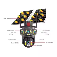 V360 4G Tarjeta SIM Solar Exterior 4 Lentes 3 Pantallas WiFi 12MP 4K Timbre Inteligente AI CCTV Seguridad PTZ Inalámbrico para Hogar y RV