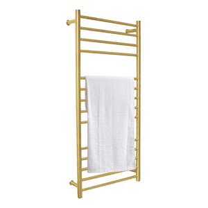 Hotel Wall-Mounted Heated Towel <b>Drying</b> <b>Rack</b> with Brushed Gold Finish Stainless Steel Construction Chrome Surface Modern Design - Product Image 1
