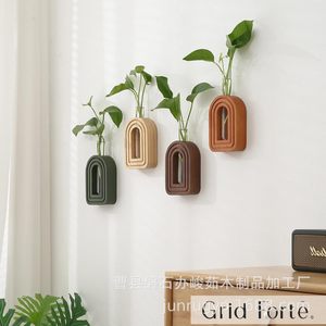 Grid Forte Wooden <b>Wall</b> Mounted Vase Rack Geometric Shape For Green Plants And Dried Flowers Living Room Decorative <b>Display</b> - Product Image 5