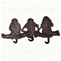 Ensemble de 3 crochets muraux en fonte, Singes Sages, design moderne, faits à la main, écologiques, sculpture artistique pour salon, décoration intérieure