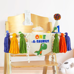 Conjunto de Decoración para Fiesta de Cumpleaños o Navidad con Diseño de Dinosaurio para Bebé de Un Año - Product Image 1