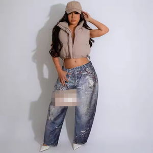 Nuovi <span class=keywords><strong>Pantaloni</strong></span> Sportivi Casual da <span class=keywords><strong>Donna</strong></span> Stile Streetwear con Stampe Colorate, Gamba Larga e Tasche Cargo - Product Image 2
