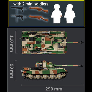 853 Uds WW2 <span class=keywords><strong>Tiger</strong></span> tanque de batalla alemán ladrillo <span class=keywords><strong>Panzer</strong></span> ejército tanque modelo de plástico Kit con Mini soldado figura militar bloque de construcción - Product Image 6