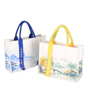 กระเป๋าโท้ทแบบสะพายหลังคุณภาพสูง รีไซเคิลได้ เป็นมิตรกับสิ่งแวดล้อม พิมพ์โลโก้ วัสดุผ้าแคนวาส หูหิ้วแบบยาว ปรับแต่งได้ เหมาะสำหรับเป็นของขวัญ - Product Image 1