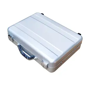 Aluminum Metal Hard Carrying Travel Case Briefcase Custom Silver Aluminum Briefcase Hard Case For Laptop With Shoulder Strap