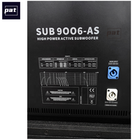 Subwoofer actif double 18 pouces haute puissance PAT SUB 9006-AS de haute qualité, enceinte en bois, connexion XLR, 7200W de puissance de crête, à poser au sol
