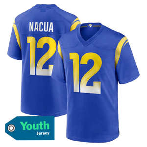 Jersey Juvenil de Alta Calidad de Los Ángeles 12 Puka Nacua 17 <span class=keywords><strong>Davante</strong></span> <span class=keywords><strong>Adams</strong></span> 9 Stafford 8 #   Camisetas de Fútbol Americano con Logotipo - Product Image 2