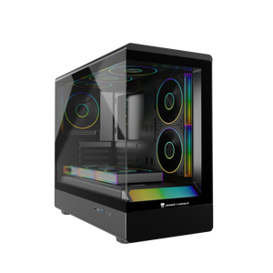 Jungle Leopard Desktop Gaming PC <b>Case</b> for Mid Tower MATX Tempered Glass Snap-Fit Design with Transwarp <b>Fan</b> - Product Image 2