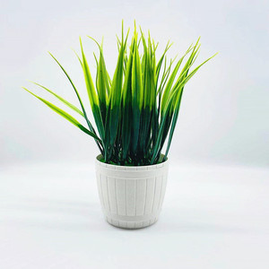 Plantas Artificiales en Maceta, Vegetación Artificial de Plástico para Decoración de Interiores, Tamaño Pequeño, Color Verde Brillante, Maceta Blanca - Product Image 4