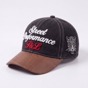 Casquette de baseball en daim personnalisée T&L à 6 panneaux, impression par transfert thermique, broderie en tissu, motifs animaux/lettres, unisexe, pour adulte, vente en gros - Product Image 1