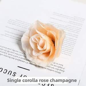 Unique <span class=keywords><strong>Corolle</strong></span> Rose Tête Soie Fleur <span class=keywords><strong>À</strong></span> La Main DIY Fausse Guirlande Coiffe Décoration pour Salon Thanksgiving Fleur - Product Image 6