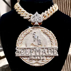 Mode Hip Hop Anhänger Bling Bling Luxus Iced Out Moissan ite Schmuck Sterling Silber Diamant Charm Custom Anhänger Halskette