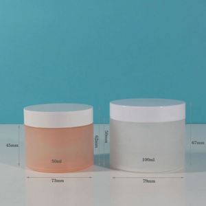 Tarro Cosmético de Lujo Blanco Esmerilado de 100g con Tapa de Rosca de Plástico para Crema de Cuidado de la Piel, Lápiz Labial, Pestañas Postizas, Polvo Suelto - Product Image 3