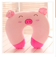 Oreillers en forme de U mignons de style coréen en gros, coussins de soutien pour le cou en peluche panda pour le bureau