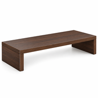 Support d'écran en bois de noyer à un seul niveau, organiseur de bureau, étagère de rangement pour ordinateur portable et bureau