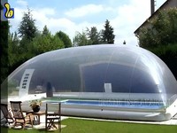 Couverture imperméable gonflable de qualité marchande, piscine transparente d'hiver de tente de dôme