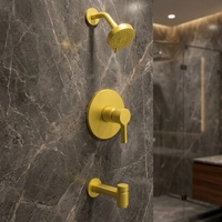 Robinet de douche mural moderne en chrome à pression équilibrée avec poignée sculptée pour baignoire, en céramique, idéal pour appartement - Vente chaude