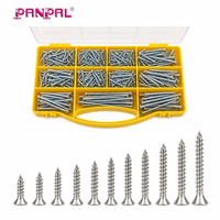 Ensemble d'assortiment de 570 vis autotaraudeuses en acier inoxydable, kit de fixation pour bois à tête plate, métrique et impérial, personnalisable