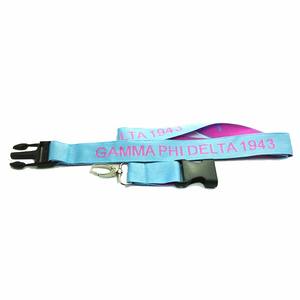 Lanières tissées de la sororité Gamma Phi Delta bleu bébé, lettres grecques brodées, lanières avec logo personnalisé - Product Image 3