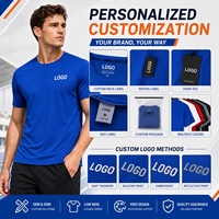 T-shirt de sport pour homme à séchage rapide avec logo personnalisé, en tissu technique performant, vierge, pour la course et la gym, idéal pour l'impression, les tenues d'équipe, OEM, vente en gros