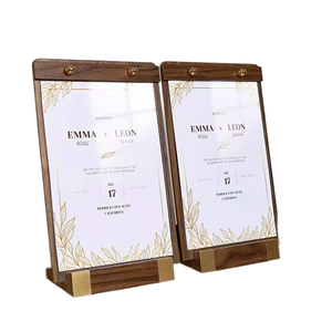 Деревянная настольная стойка для выставок на заказ деревянная подставка для вывесок мини-стенды с наклоном мини-держатель для ценника с акриловым покрытием - Product Image 1