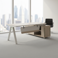 Bureau de direction moderne en forme de L, panneau MDF écologique norme nationale E1, résistant à l'eau, armoire de rangement modulaire
