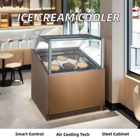 Vitrine réfrigérée de comptoir pour crème glacée, équipement de refroidissement ouvert, pour crème glacée à tremper, réfrigérateur vitré à température unique