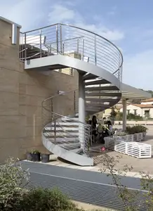 외부 계단 디자인 작은 공간을 위한 야외 강철 나선형 계단
