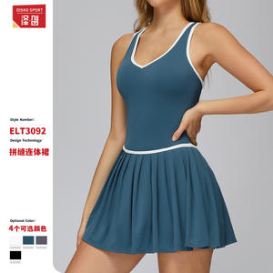 Vestido de tenis para mujer Disko Sport con falda plisada y diseño sin espalda para deportes al aire libre, fitness y running. - Product Image 3