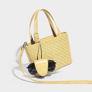 Sac à main pour femme, mini sac fourre-tout en PU, style vintage, tressé, fermeture éclair, portable, multifonctionnel, rangement pour <span class=keywords><strong>lunettes</strong></span>, polyester - Product Image 1