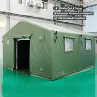 Carpa Inflable Impermeable para Emergencias y Camping, Refugio para Glamping al Aire Libre, Cumple con las Normas Estándar, Instalación Rápida en 30 Minutos, Lona de Algodón