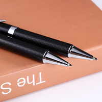 Stylo Gel Métallique de Luxe Personnalisé avec Logo en Fibre de Carbone, Encre Bleue 1,0 mm, Écriture Fluide, Gravure Laser pour Cadeaux de Bureau