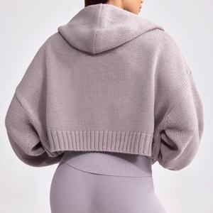 Felpa Sportiva con <span class=keywords><strong>Zip</strong></span> Personalizzata, Abbigliamento Sportivo su Misura, <span class=keywords><strong>Cardigan</strong></span> Lavorato a Maglia con <span class=keywords><strong>Zip</strong></span> per <span class=keywords><strong>Donna</strong></span> - Product Image 6