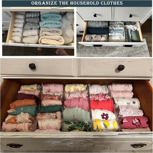 Séparateur de <span class=keywords><strong>tiroir</strong></span> transparent réglable et extensible, organisateur de placard, séparateur de rangement modulable <span class=keywords><strong>DIY</strong></span> pour chaussettes et sous-vêtements - Product Image 6