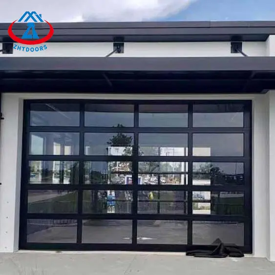 16x8 Aluminum Tempered Glass Garage Door for House