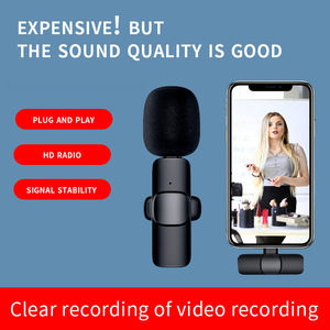 Microphone Lavalier <span class=keywords><strong>sans</strong></span> <span class=keywords><strong>Fil</strong></span> Portable K9 1Drag 2 Microphones 2.4GHz 2-en-1 pour Enregistrement - Product Image 3