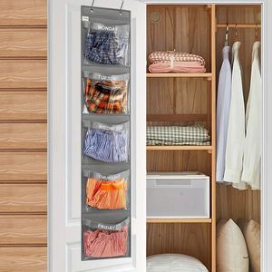 Kids Weekly Clothes Organizer Foldable Hanging Closet Organizer Day of Week School Clothing Storage Bag - Product Image 4
