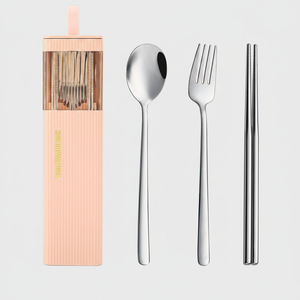 Estuche Portátil de Acero Inoxidable 18/8 para Utensilios de Viaje, Juego de Cubiertos Reutilizables, Lonchera con Juego de Cubiertos que Incluye Tenedor y Cuchara - Product Image 2