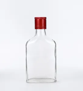 200Ml 0.2 Liter Whisky Bottleflask Platte Wijn Flint Mini Vodka Whisky Glazen Fles