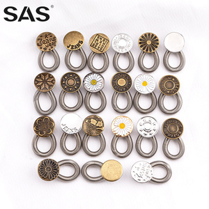 SAS en stock, extenseur <span class=keywords><strong>de</strong></span> taille rétractable en laiton à taille réglable pour pantalons et jeans, avec bouton - Product Image 1
